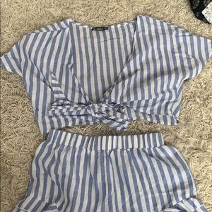 Shein 2 piece stripped outfit